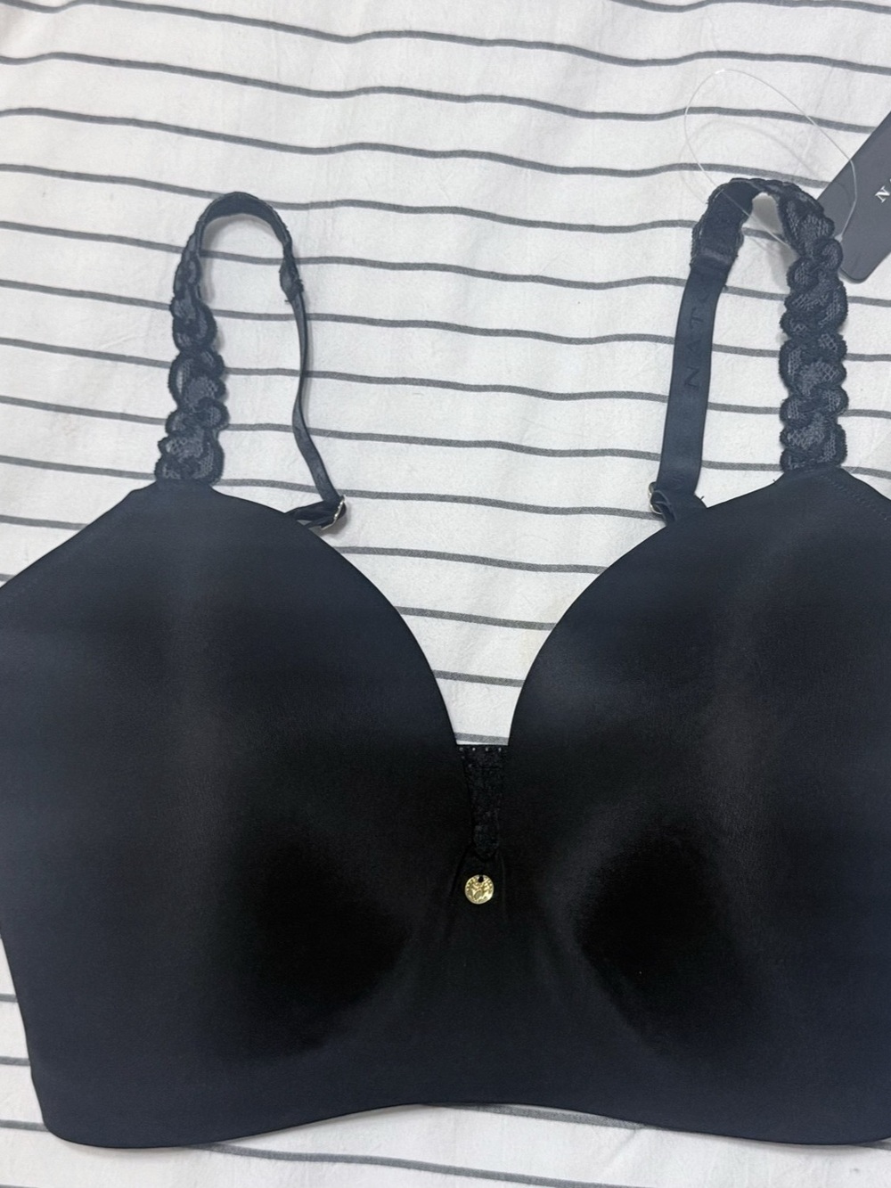 Natori Pure Luxe Underwire Push-Up Bra Black 34G NWT